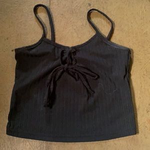 Black tank with bow in the front